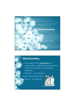 stoichiometry presentation - Parkway C-2