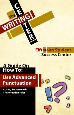 Advanced Punctuation - Dunwoody College of Technology