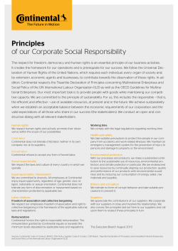 Principles of our Corporate Social Responsibility