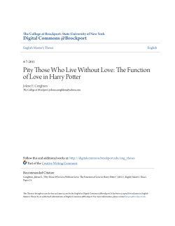 Pity Those Who Live Without Love: The Function of Love in Harry
