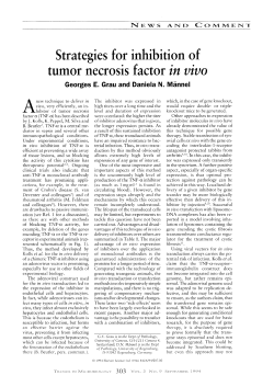 Strategies for tumor necro inhibition factor in viv