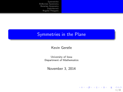 Symmetries in the Plane