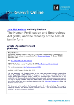 The Human Fertilisation and Embryology Act (2008) and the tenacity