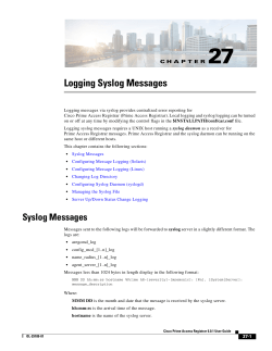 Logging Syslog Messages
