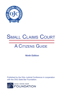 small claims court - Ohio Judicial Conference
