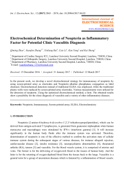 Electrochemical Determination of Neopterin as Inflammatory Factor
