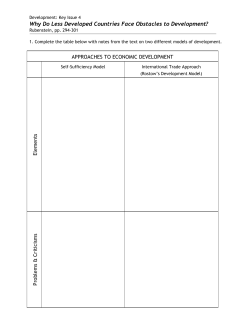 Economic Development: Key Issue 4