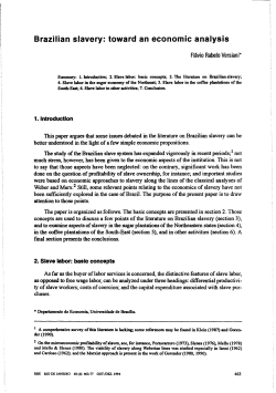 Brazilian slavery: toward an economic analysis