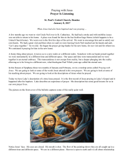 January 8 - Praying with Jesus