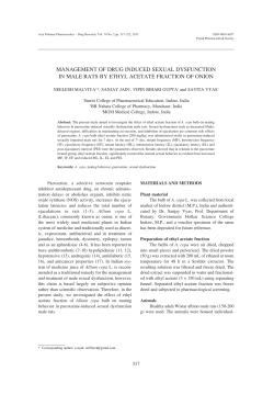 Management of drug induced sexual dysfunction in male rats
