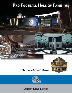 Detroit Lions - the Pro Football Hall of Fame