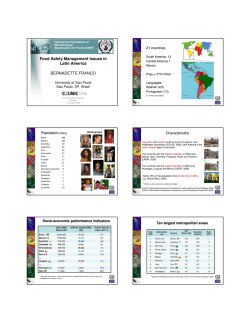 Food Safety Management Issues in Latin America BERNADETTE