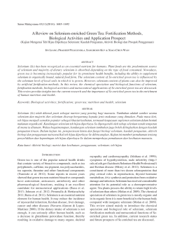 A Review on Selenium-enriched Green Tea: Fortification Methods