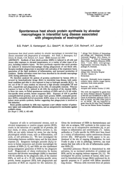 Spontaneous heat shock protein synthesis by alveolar macrophages