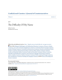 The Difficulty Of My Name - Digital Commons @ Humboldt State