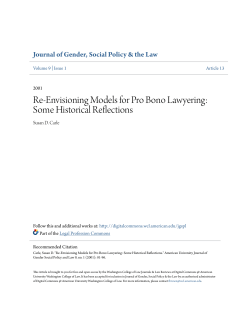 Re-Envisioning Models for Pro Bono Lawyering: Some Historical