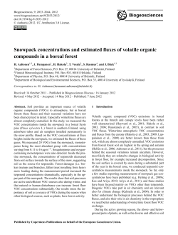 Snowpack concentrations and estimated fluxes of volatile organic