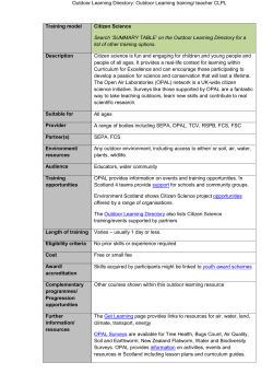 Open - Outdoor Learning Directory