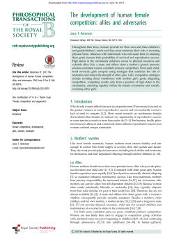 The development of human female competition