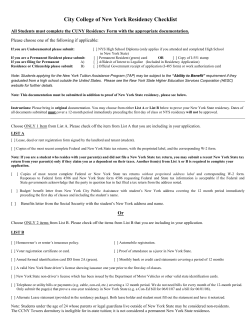 CUNY Residency Form - The City College of New York