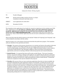 Leave Applications - The College of Wooster