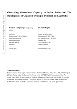 The State, Interest Groups and Transformative Capacity in Organic