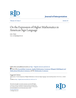 On the Expression of Higher Mathematics in American Sign Language