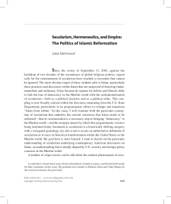 Secularism, Hermeneutics, and Empire: The