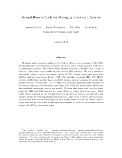 Federal Reserve Tools for Managing Rates and Reserves