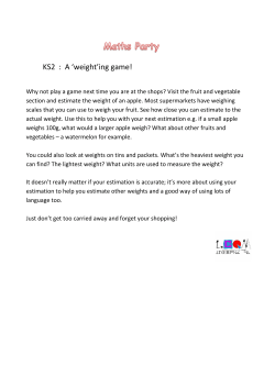 KS2 : A `weight`ing game!