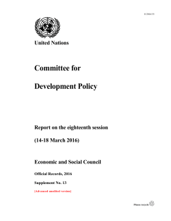 Committee for Development Policy