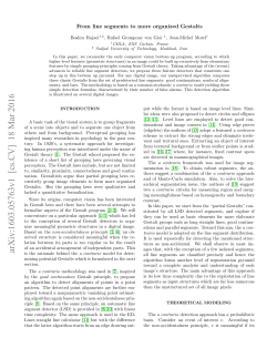 From line segments to more organized Gestalts