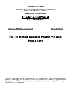 FDI in Retail Sector: Problems and Prospects