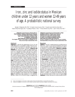 Iron, zinc and iodide status in Mexican children under 12 years and