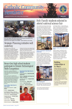 Spring 2016 - Bruce Grey Catholic District School Board