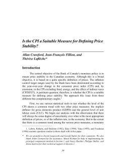 Is the CPI a Suitable Measure for Defining Price