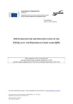 ESS Quality and Performance Indicators 2014