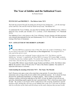 The Year of Jubilee and the Sabbatical Years