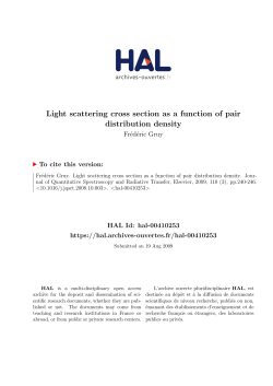 Light scattering cross section as a function of pair distribution
