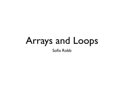Arrays and loops - Programming for Biology 2016