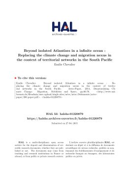 Beyond isolated Atlantises in a infinite ocean : Replacing - Hal-SHS