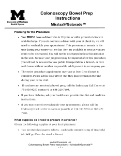 Colonoscopy Bowel Prep Instructions