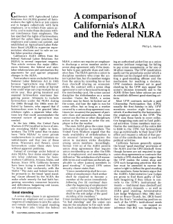 A comparison of California`s ALRA and the Federal NLRA
