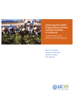 Improving the health of agricultural workers and their families in