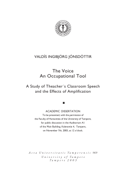 The Voice An Occupational Tool