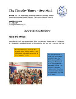 The Timothy Times &ndash; Sept 6/16