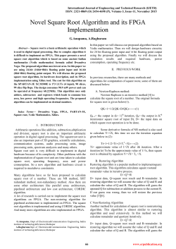 Novel Square Root Algorithm and its FPGA Implementation