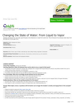Changing the State of Water: From Liquid to Vapor