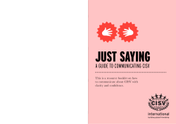 Just Saying - CISV International