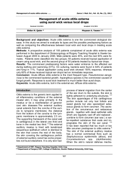 Management of acute otitis externa using aural wick